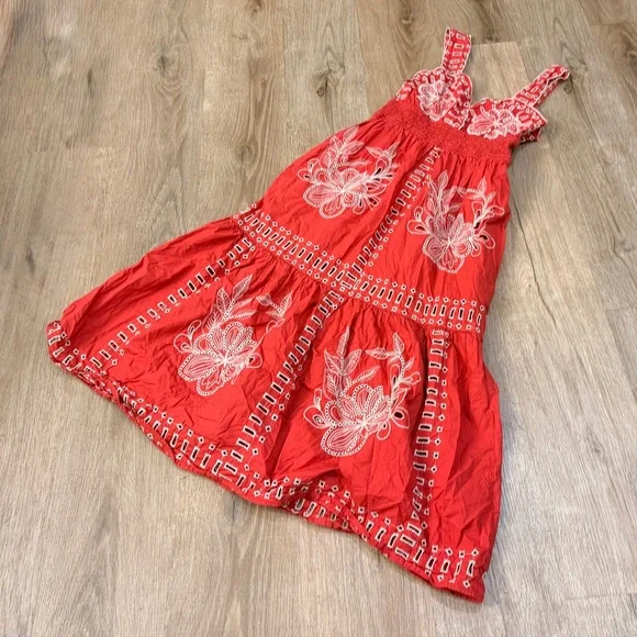 Rails Fawn Dress Red and Cream Floral Midi - Picture 8 of 8